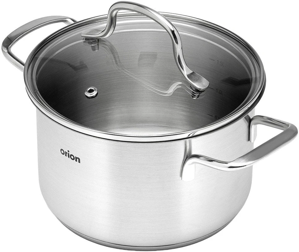 Puodas su stikliniu dangčiu, sidabrinis, Ø 16 cm, 2 l