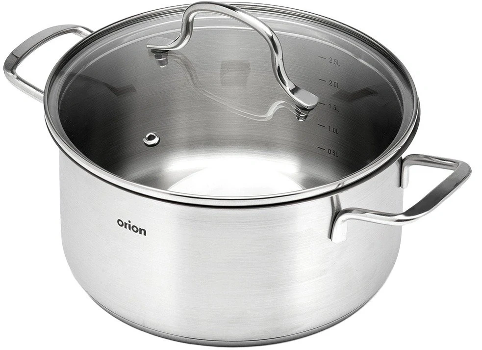 Puodas su stikliniu dangčiu, sidabrinis, 20 cm, 3,1 l