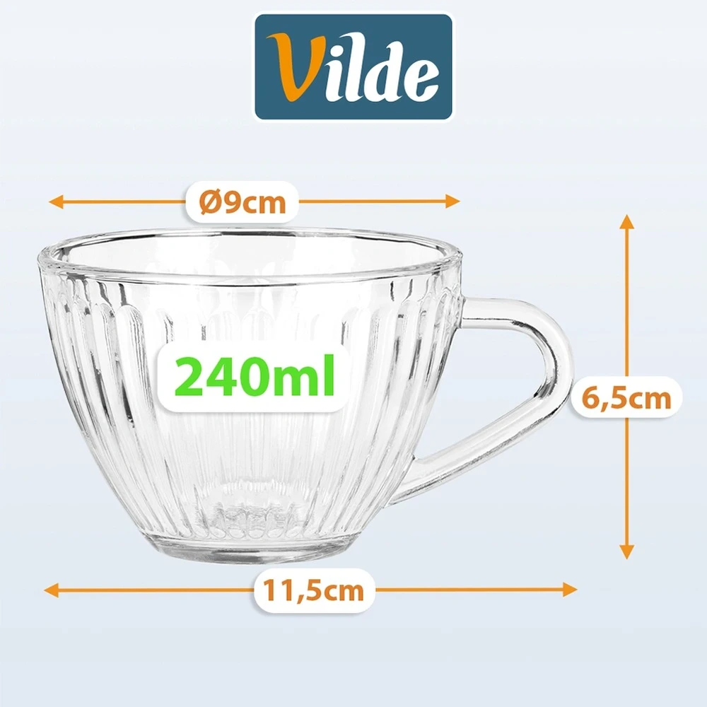 Puodeliai 240 ml 6 vnt.
