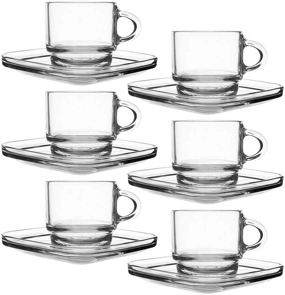 LAV Espresso puodelių rinkinys su lėkštutėmis 75 ml 6 vnt.