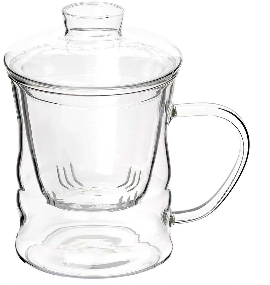 Puodelis su sieteliu, 350 ml, skaidrus, 12 × 9 × 13 cm