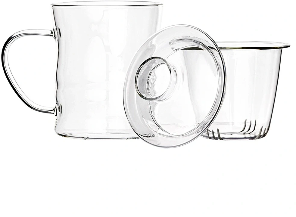 Puodelis su sieteliu, 350 ml, skaidrus, 12 × 9 × 13 cm