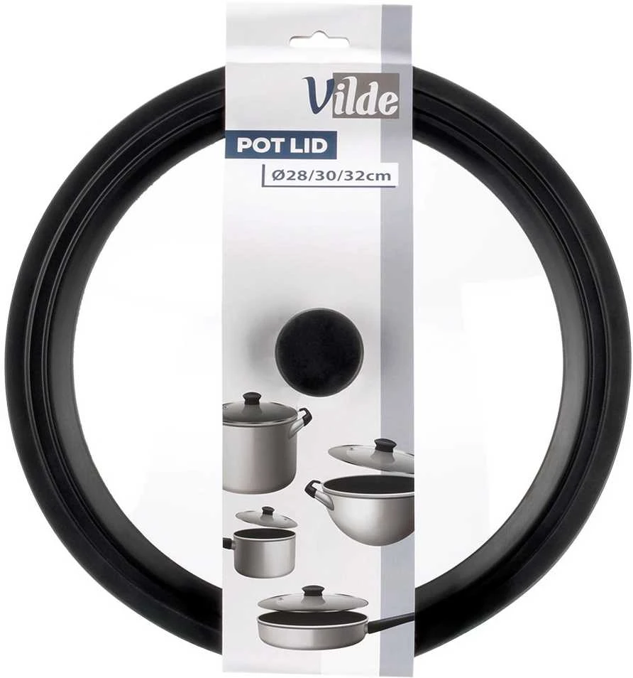 Granchio Italia Vilde Universalus Dangtelis Puodams ir Keptuvėms 28/30/32 cm - Stiklinis, Silikoninis