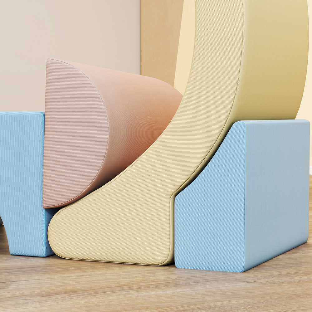 AIYAPLAY 5 dalių putplasčio laipiojimo kaladėlių rinkinys, velveto užvalkalas, lengvas svoris, statymui, ropojimui, laipiojimui, spalvingas