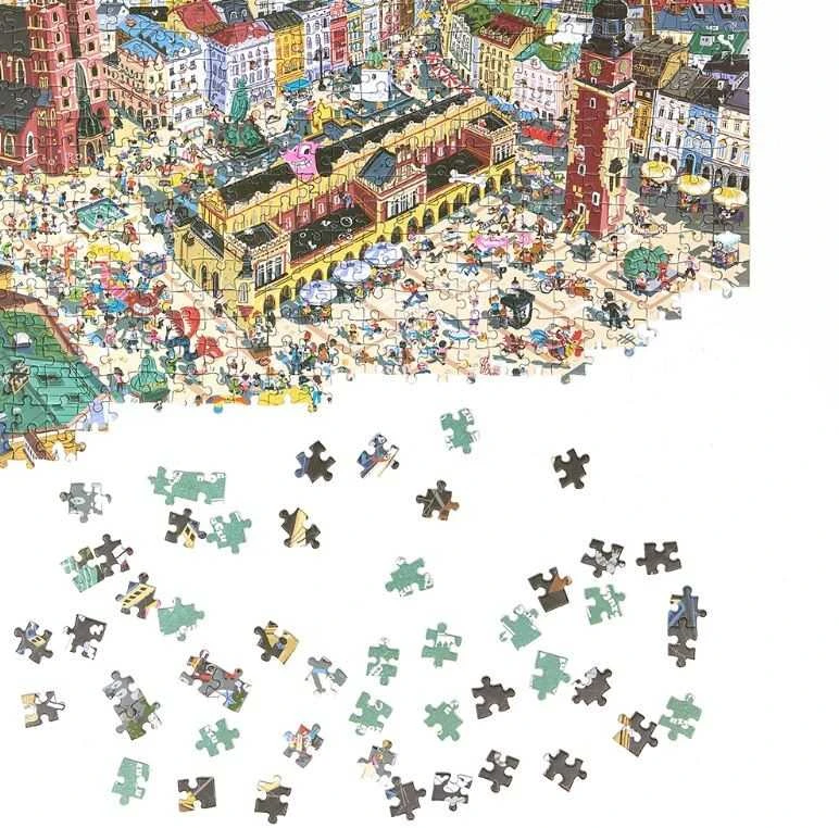 Czuczu Puzzle Miestas Krokuva, Šeimos dėlionė, 1000 detalių, spalvota