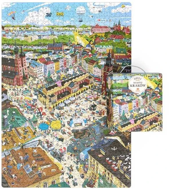 Czuczu Puzzle Miestas Krokuva, Šeimos dėlionė, 1000 detalių, spalvota