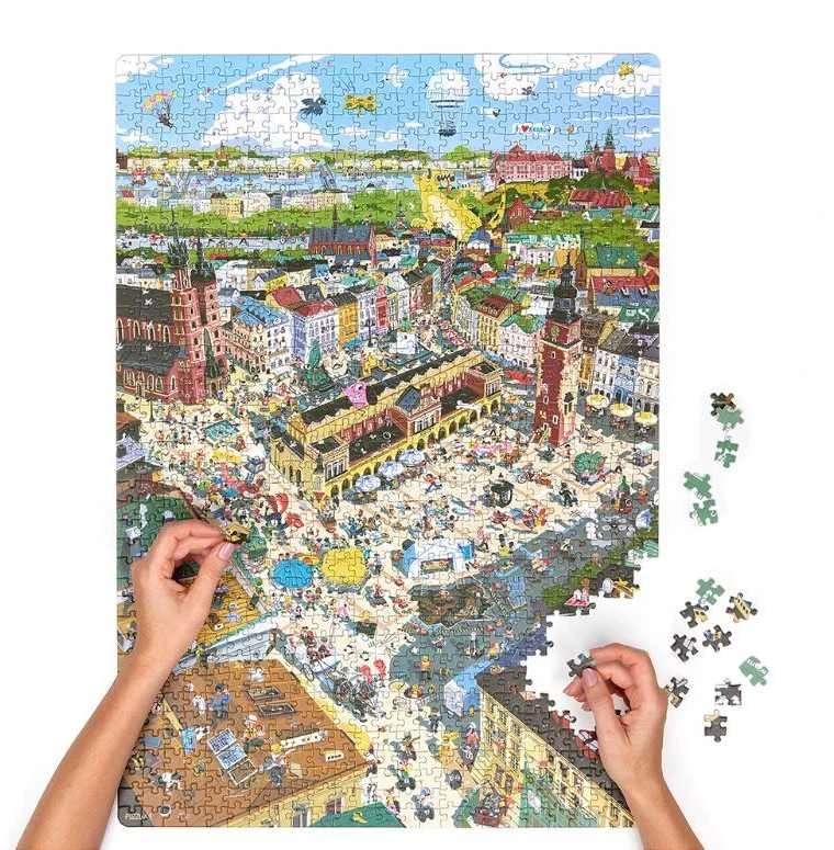 Czuczu Puzzle Miestas Krokuva, Šeimos dėlionė, 1000 detalių, spalvota
