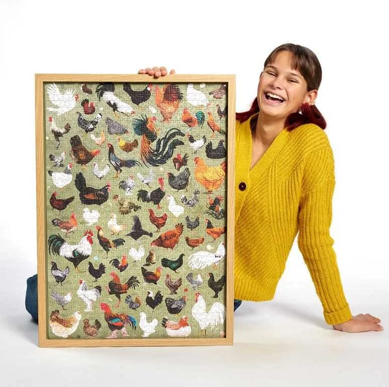 Czuczu Puzzle Vištos , Šeimos dėlionė 1000 dalių, spalvota