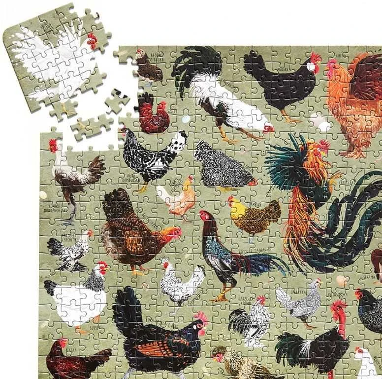 Czuczu Puzzle Vištos , Šeimos dėlionė 1000 dalių, spalvota