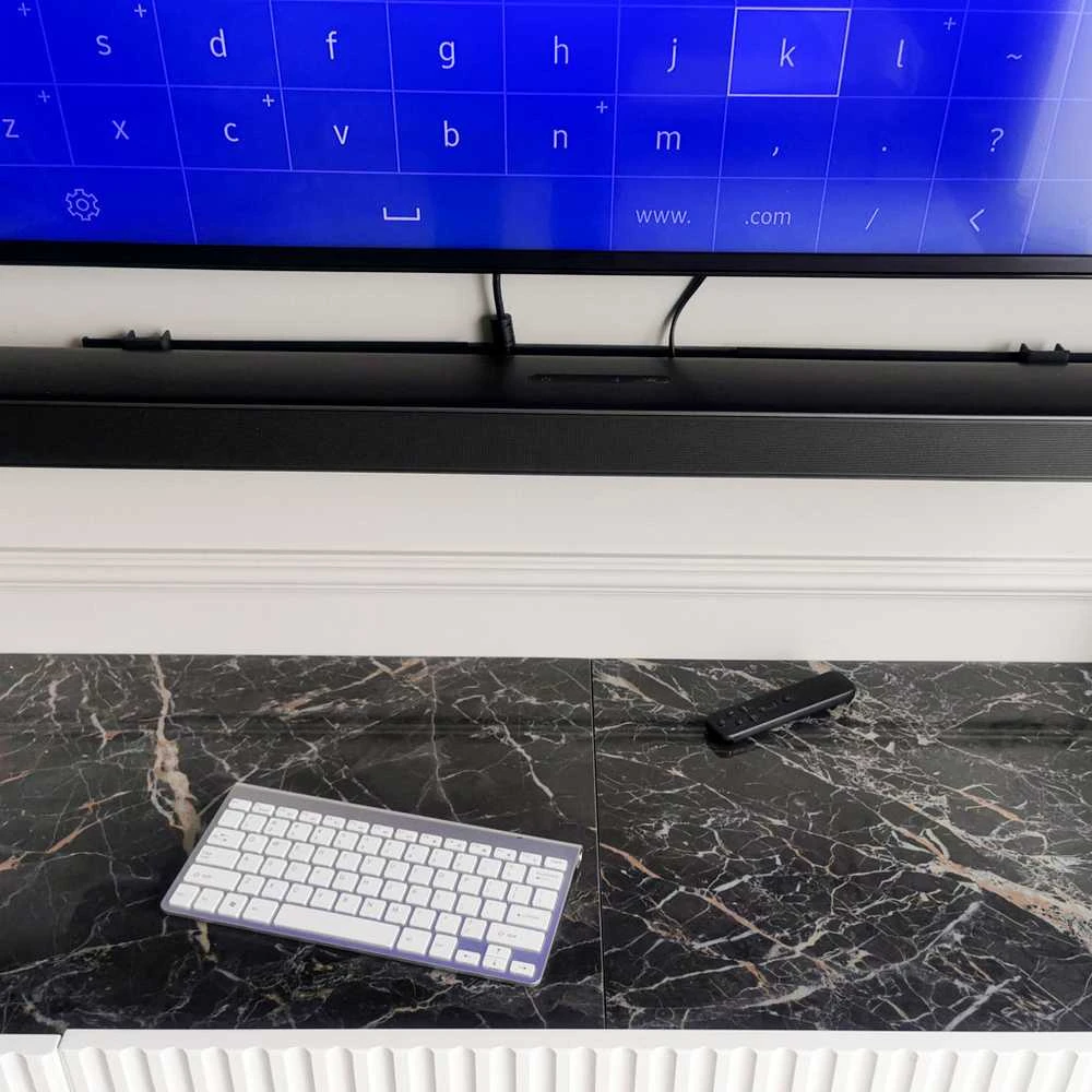Belaidė klaviatūra kompiuteriui ir smart TV, sidabrinė