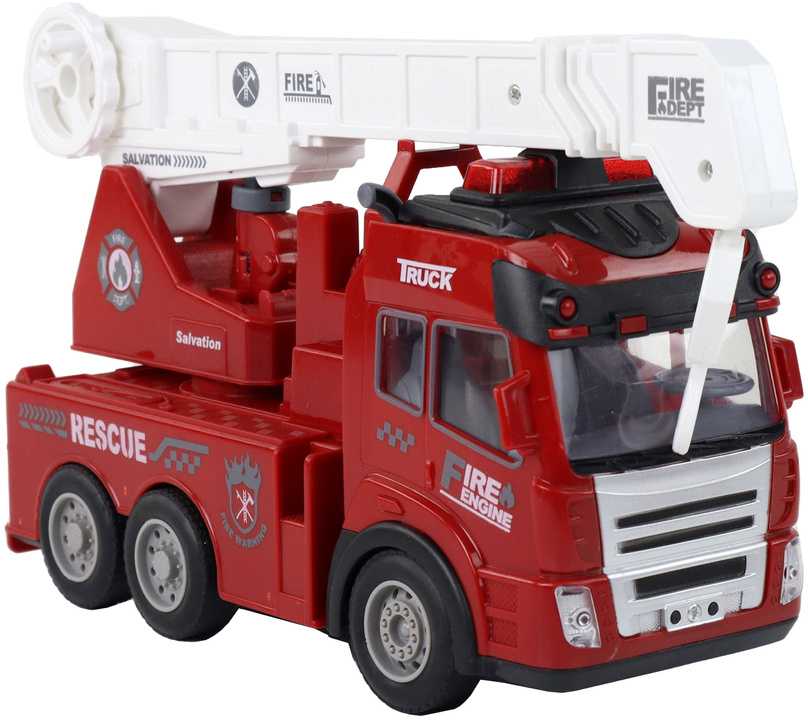 Radijo bangomis valdoma gaisrinė su kranu Lean Toys