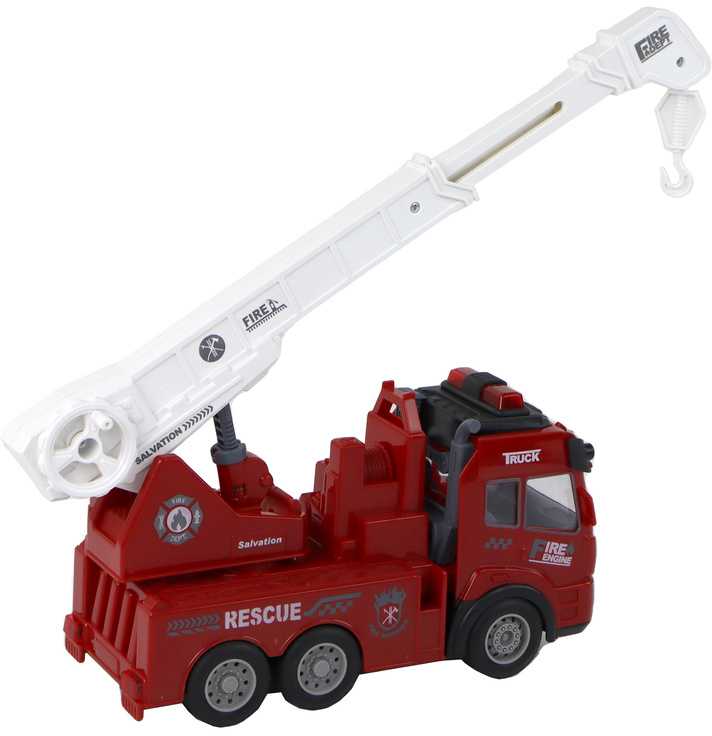 Radijo bangomis valdoma gaisrinė su kranu Lean Toys