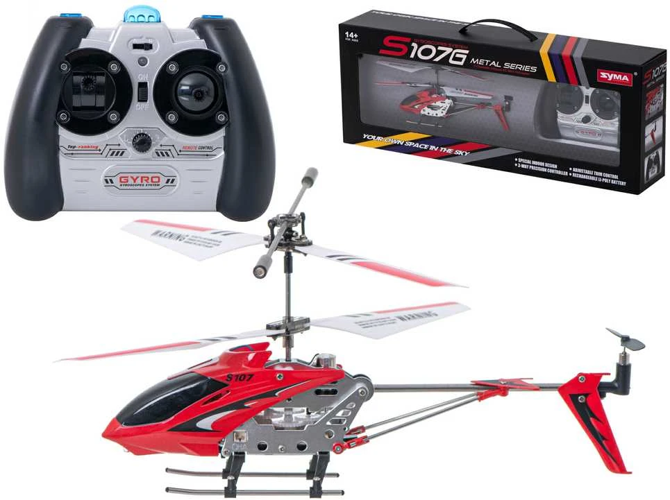 SYMA S107G RC sraigtasparnis raudonos spalvos