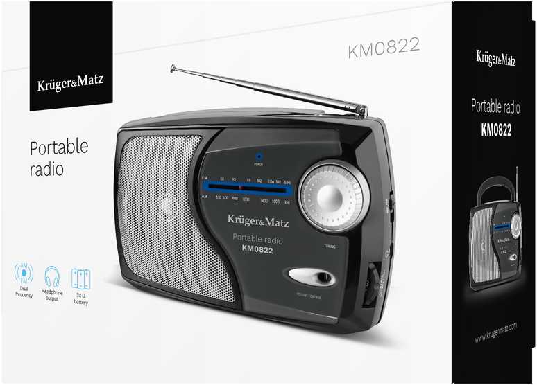 Kruger & Matz nešiojamas analoginis radijo modelis KM0822