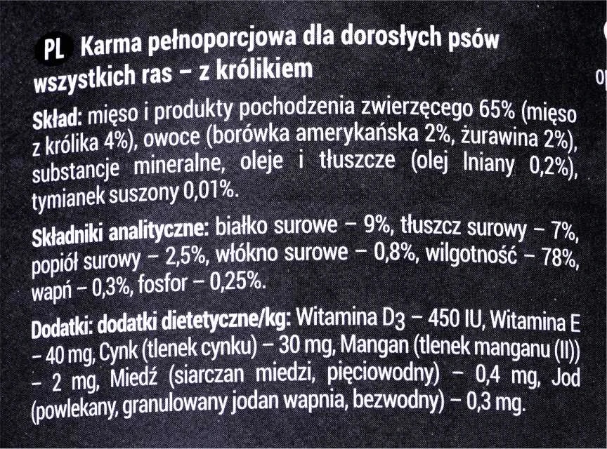 Drėgnas Šunų Maistas - Dolina Noteci Rafi 400g, Mėlynė, Spanguolė