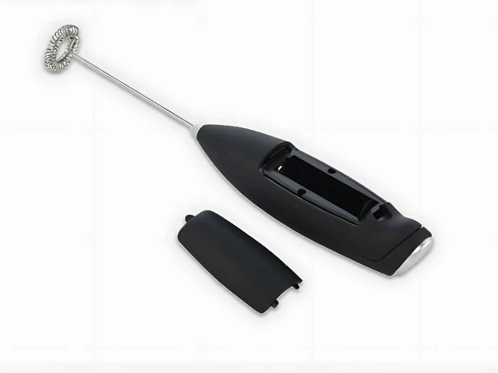 Rankinis pieno putų plakiklis su stovu, 24 cm, juodas