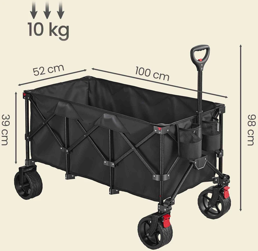Songmics Rankinis vežimėlis 52 x 100 x 98 cm