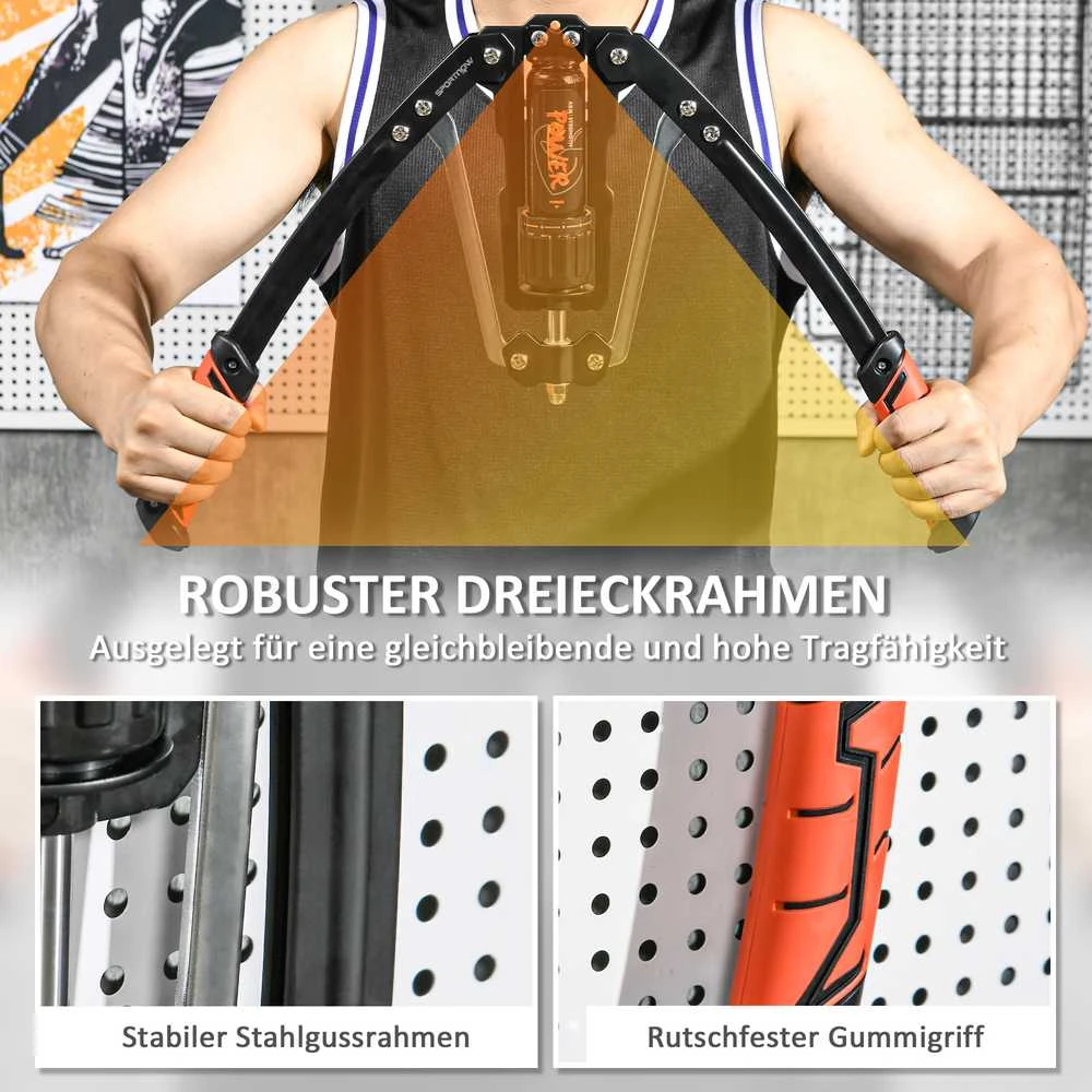 SPORTNOW Power Twister 10-200kg rankų treniruoklis, reguliuojamas hidraulinis jėgos treniruoklis dilbiams, krūtinei, pečiams - vyrams ir moterims