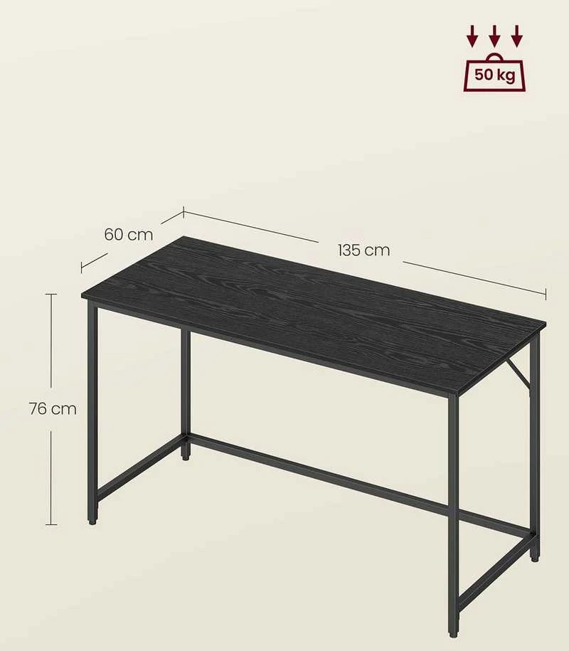 Songmics Rašomasis stalas 60x140x76 cm juodas