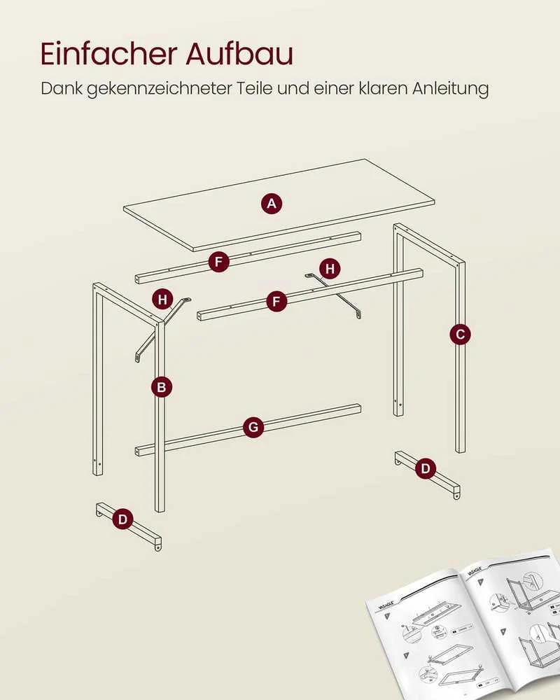 Songmics Rašomasis stalas 60x140x76 cm juodas