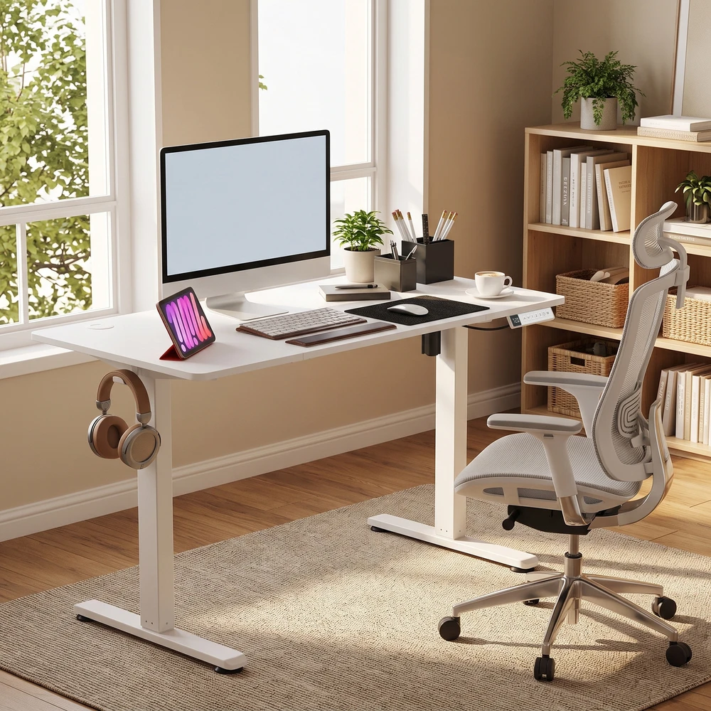 Rašomasis stalas elektrinis reguliuojamo aukščio, 120 x 60 x 72–120 cm