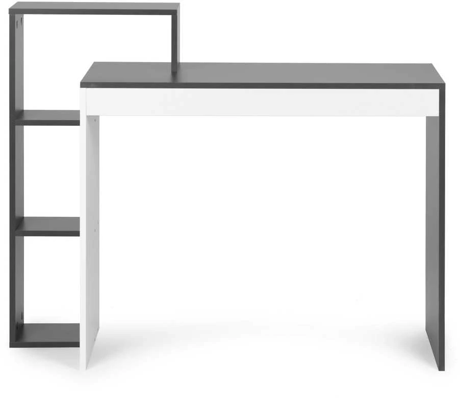 Rašomasis stalas ModernHome, 110x40x75 cm, baltas/pilkas