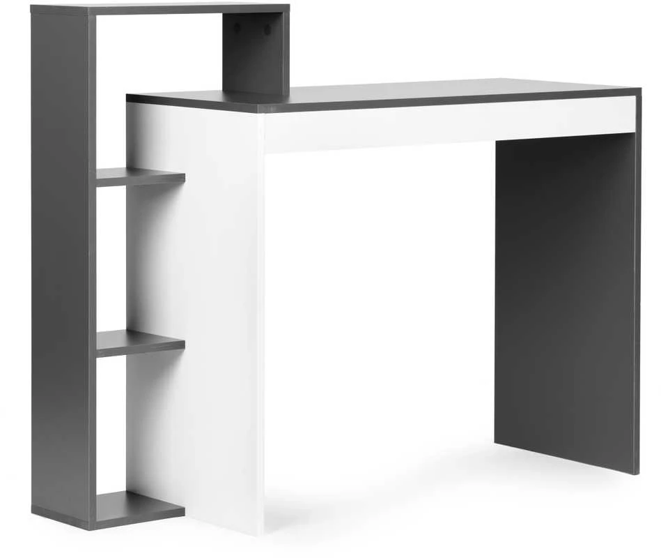 Rašomasis stalas ModernHome, 110x40x75 cm, baltas/pilkas