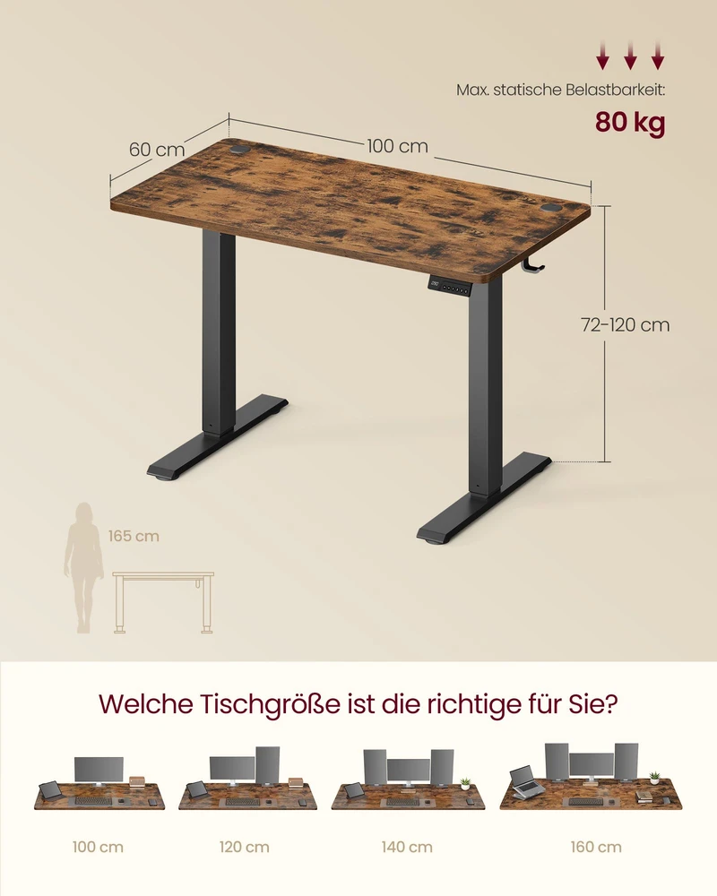 Rašomasis stalas, reguliuojamo aukščio, 60 x 100 x 72–120 cm