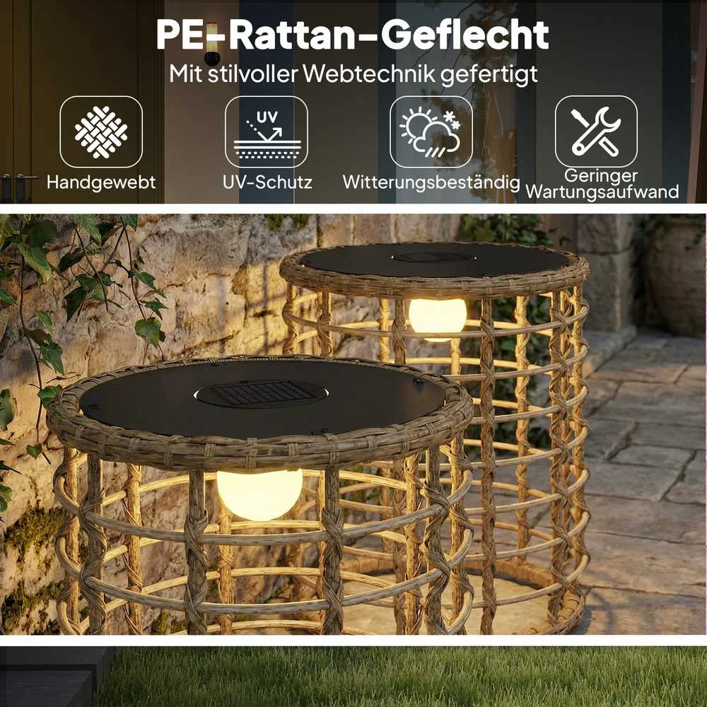 Rataninės saulės lempos Ø45/Ø35 cm 2 vnt.