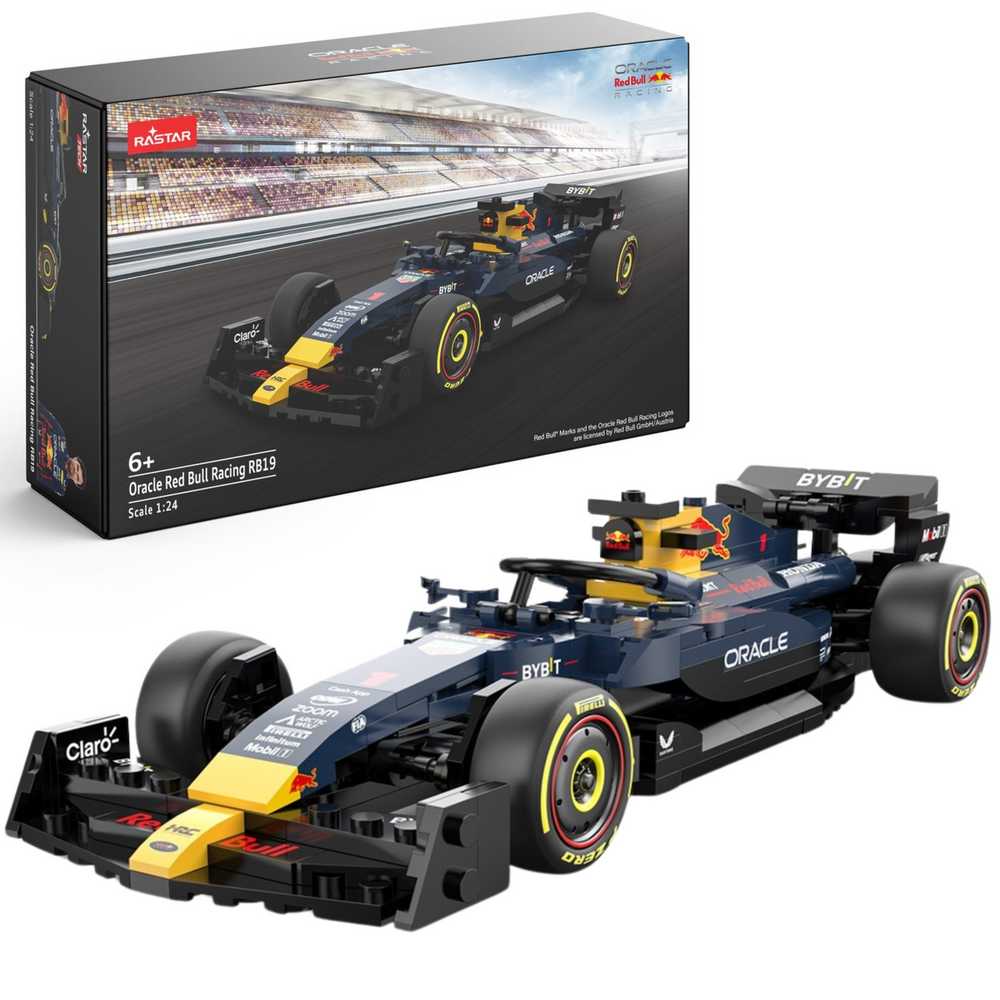 Raudona Bull F1 RB19 1:24 Rastar 92500 Konstravimo Rinkinys