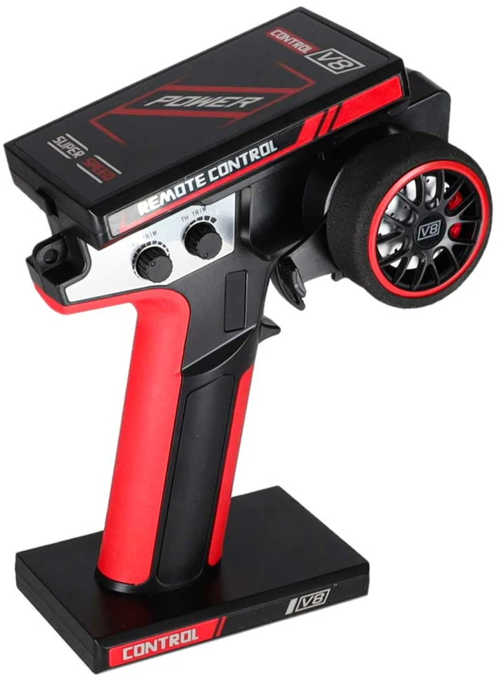 RC automobilis 4WD su bešepetėliu varikliu, juodas ir raudonas, 29 × 20,5 × 11 cm