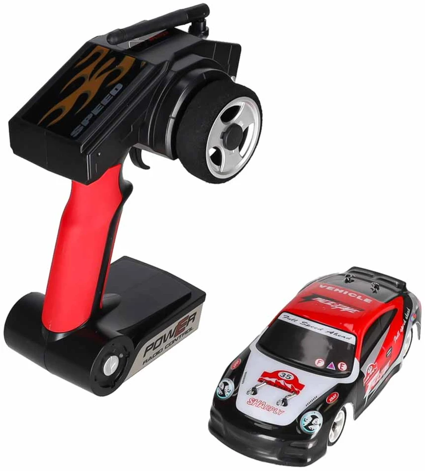 RC driftinis automobilis WLToys K969, 4WD, raudonas, juodas ir sidabrinis, 18 × 8 × 5 cm
