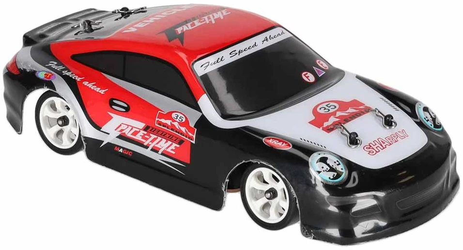 RC driftinis automobilis WLToys K969, 4WD, raudonas, juodas ir sidabrinis, 18 × 8 × 5 cm