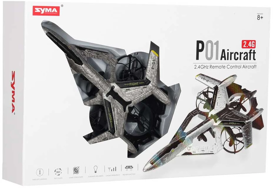 RC dronas su automatiniu pakilimu ir nusileidimu bei aukščio palaikymu, pilkas–juodas su geltonais elementais, 23 × 14,7 × 5 cm