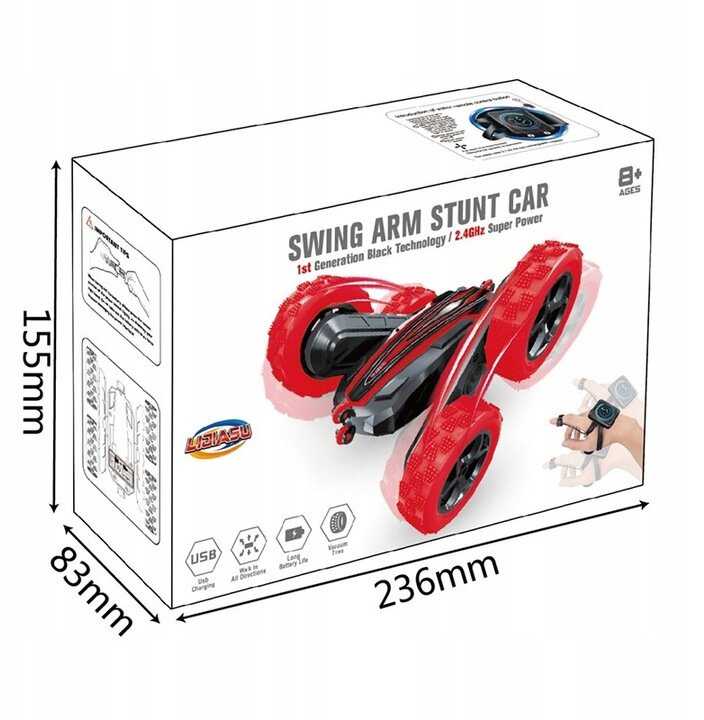 Lean Toys Twister Stunt Car Nuotoliniu būdu valdomas kaskadininkų automobilis