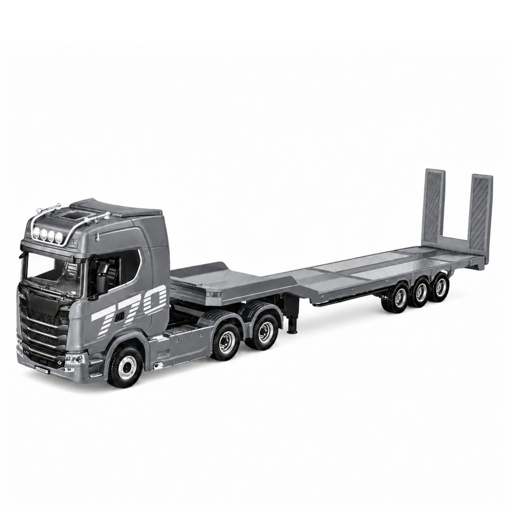 Huina RC sunkvežimis Scania 770S su priekaba, sidabrinis, 1:18