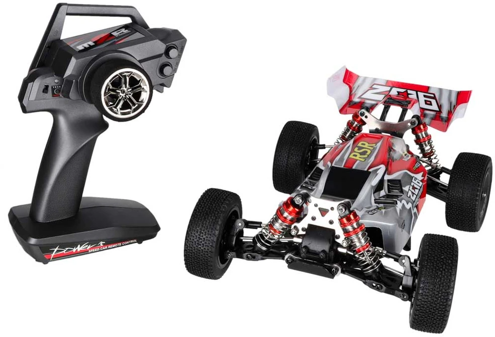RC visureigis WLToys 144001 4WD, juodos, raudonos ir baltos spalvų, 30 × 20,5 × 12 cm