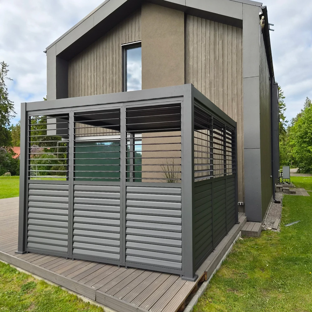 Home4You Reguliuojamos žaliuzės pavėsinei MIRADOR-111 4 m, tamsiai pilka