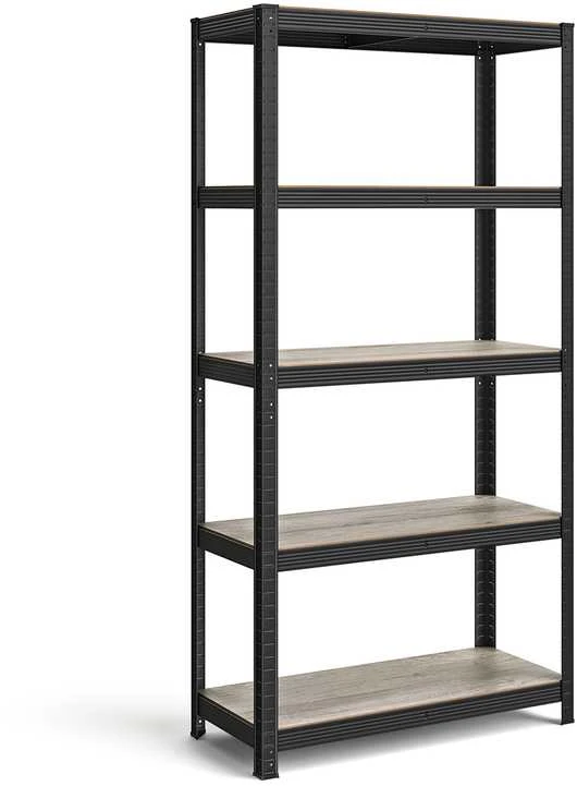 Songmics Reguliuojama stovinti lentyna su 5 lentynomis 40 x 90 x 180 cm Pilkai juoda