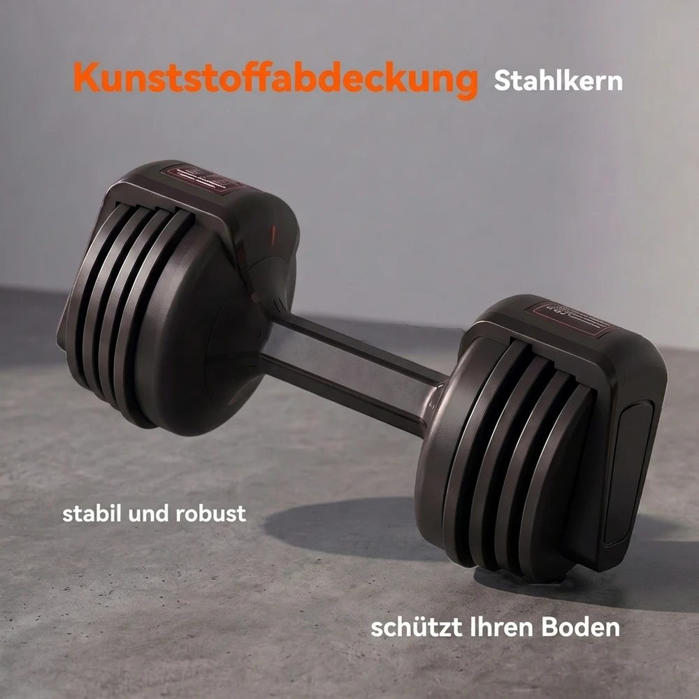 Reguliuojamas hantelis 2–11 kg, juodas, 39 × Ø14,5 cm
