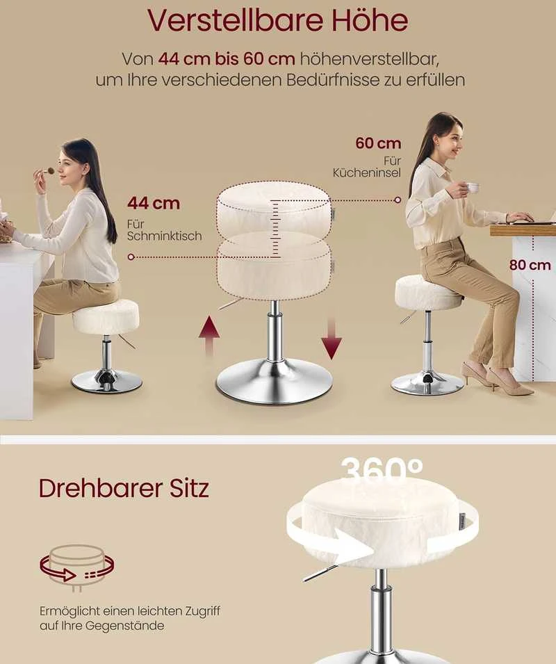 Vasagle Reguliuojamo aukščio ir 360° pasukama kedė