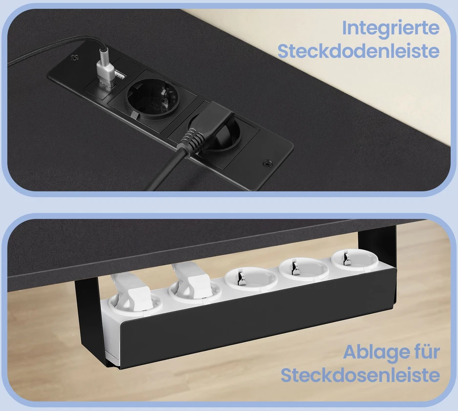 Songmics Reguliuojamo aukščio stalas 160 x 140 x 72–120 cm