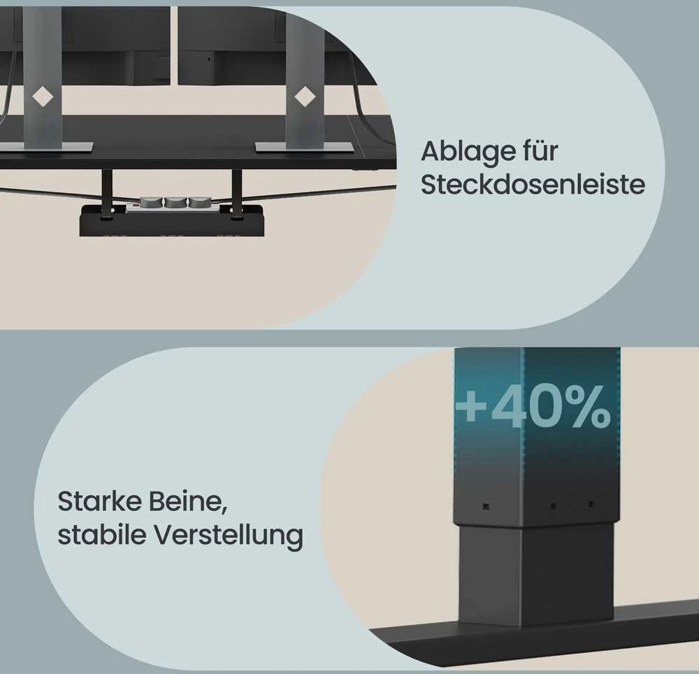 Songmics Reguliuojamo aukščio stalas 160 x 80 x 72-120cm