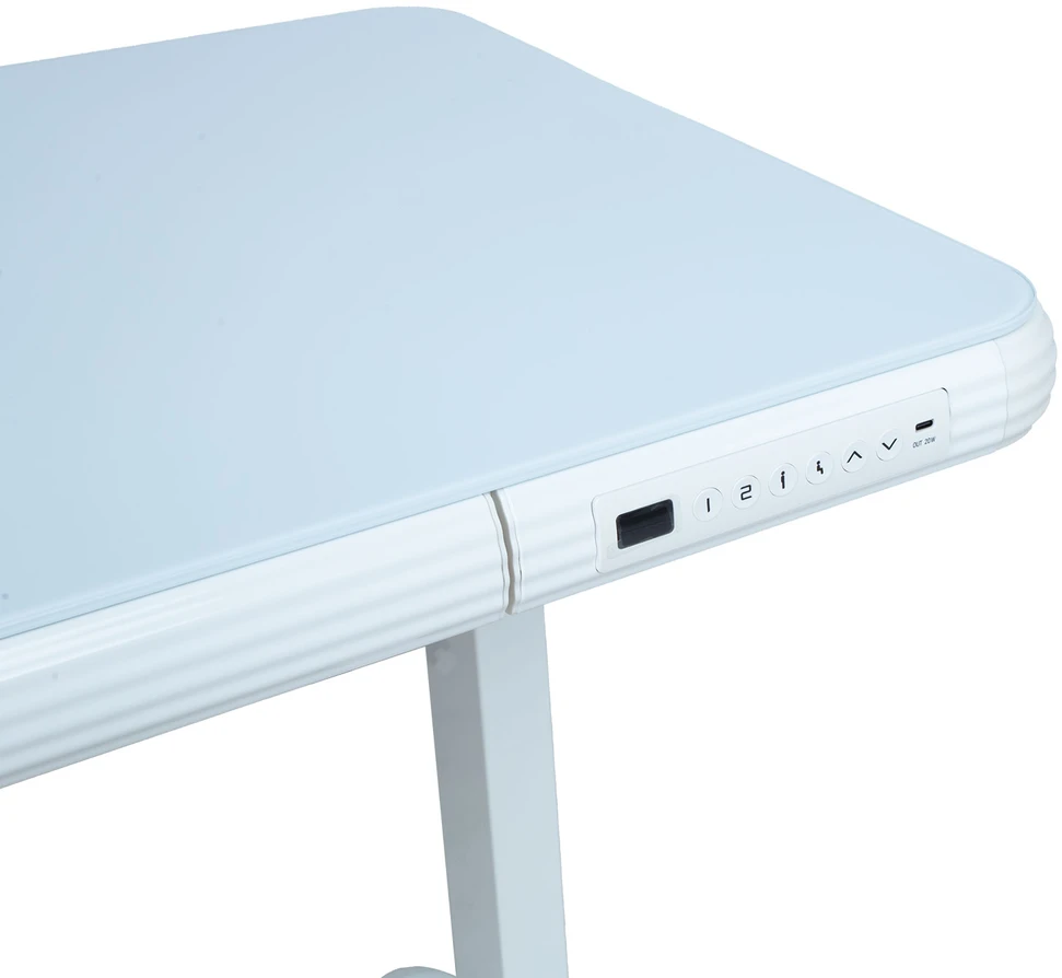 Home4You Rašomasis stalas ERGO FIT su 1 varikliu 122x62xH73,5-118cm, baltas