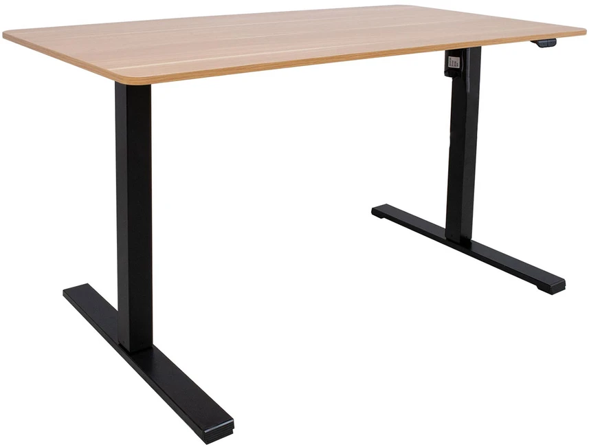 Rašomasis stalas ERGO OPTIMAL su 1 varikliu, 120x60 cm, Spalva: ąžuolo medis/juoda
