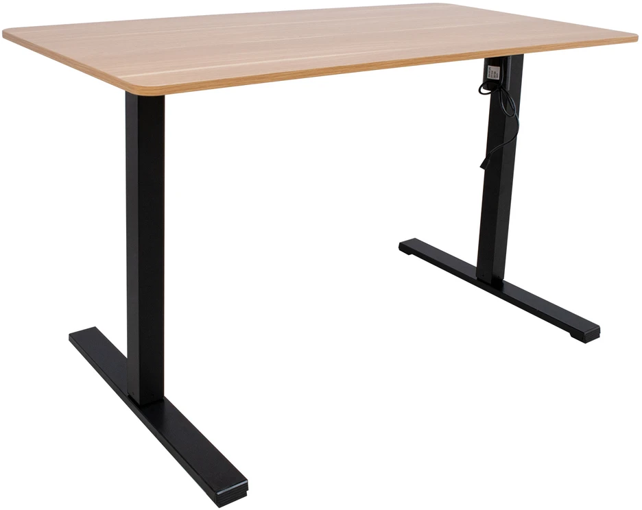 Rašomasis stalas ERGO OPTIMAL su 1 varikliu, 120x60 cm, Spalva: ąžuolo medis/juoda