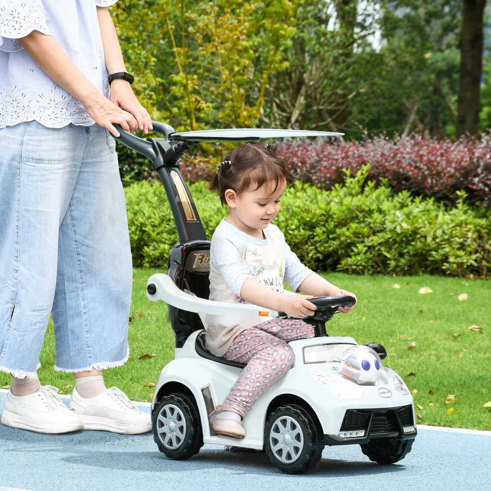 AIYAPLAY paspiriama mašinėlė, stumdukas, vaikiškas automobilis, transporto priemonė su stūmimo rankena ir atlošu, apsauginiu lankeliu, mokymosi vaikščioti priemonė 12-36 mėnesiams | Aosom