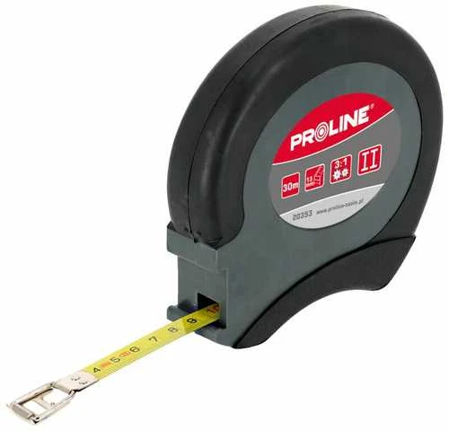Proline Ritininė matavimo juosta 30 m x 13 mm plieninė matavimo juosta statybos metras