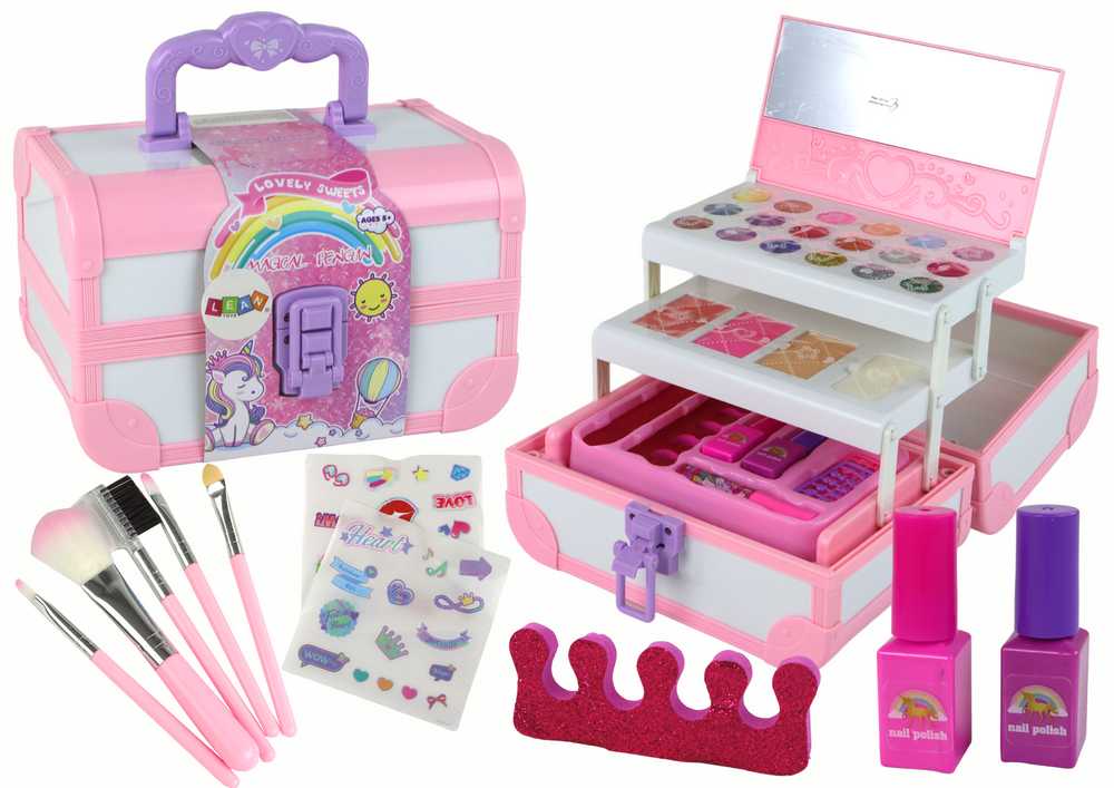 Lean Toys Rožinis grožio kosmetikos rinkinys vaikams