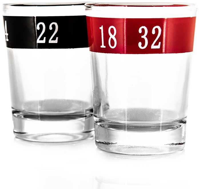 Ruletės žaidimas su 16 taurelių